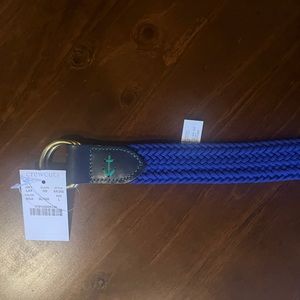 Crewcuts J Crew Woven Royal Blue Belt with Leather accents, NWT, size Large